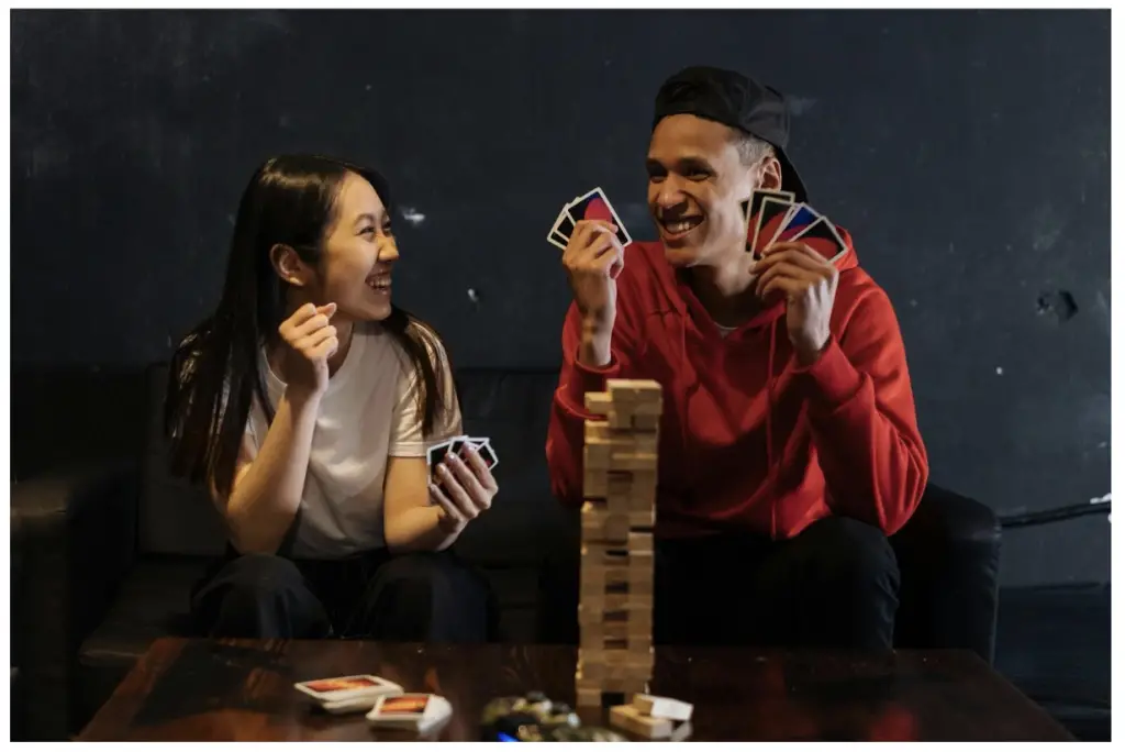Couple playing a game